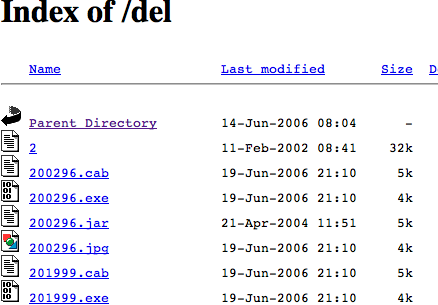 Open directory listing